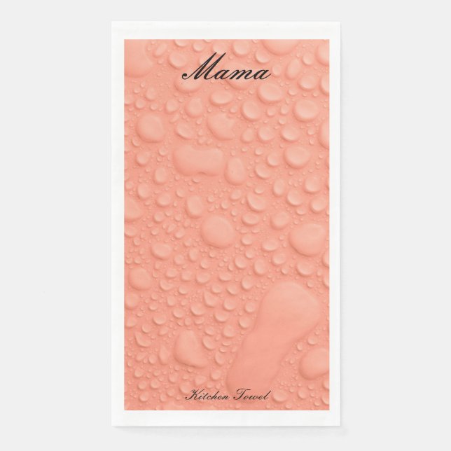 Peach Waterdrop Küchentücher Serviette (Vorderseite)