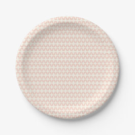 Peach Wave Paper Plate Pappteller