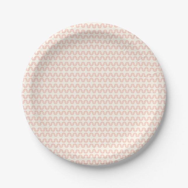 Peach Wave Paper Plate Pappteller (Vorderseite)