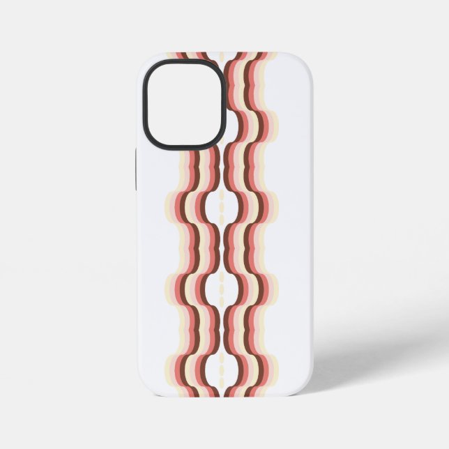 Peach Wave Symmetry iPhone 12 Mini Hülle (Rückseite)