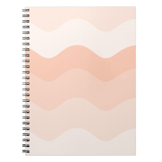 Peach Wavy Spiral Foto Notebook Notizblock (Vorderseite)