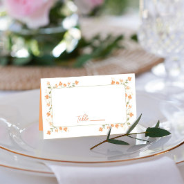 Peach Wedding Guest Name und Tischnummer Platzkarte