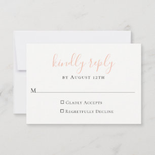 Peach Wedding RSVP Card