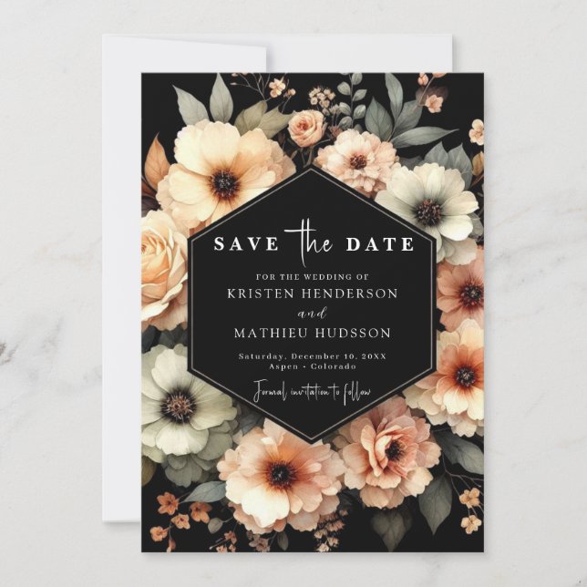 Peach Wedding Save The Date (Vorderseite)