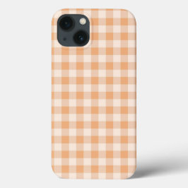 Peach White Checkered Gingham Pattern Case-Mate iPhone Hülle
