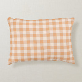 Peach White Checkered Gingham Pattern Dekokissen
