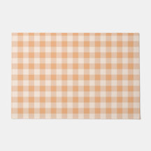 Peach White Checkered Gingham Pattern