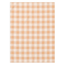 Peach White Checkered Gingham Pattern