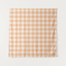 Peach White Checkered Gingham Pattern