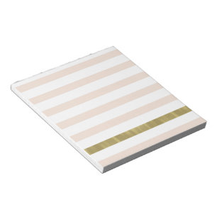 Peach White Gold Streifen Notizblock