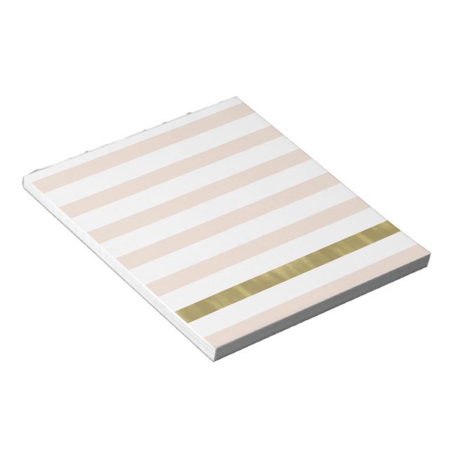 Peach White Gold Streifen Notizblock (angewinkelt)