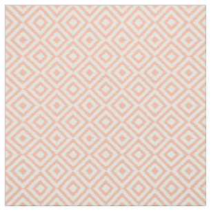 Peach White Ikat Square Mosaik Art Muster Stoff