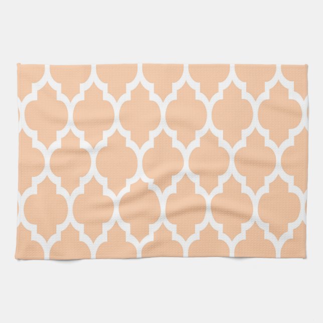 Peach White marokkanische Quarzfolie Muster #4 Handtuch (Horizontal)