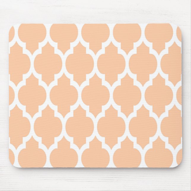 Peach White marokkanische Quarzfolie Muster #4 Mousepad (Vorne)