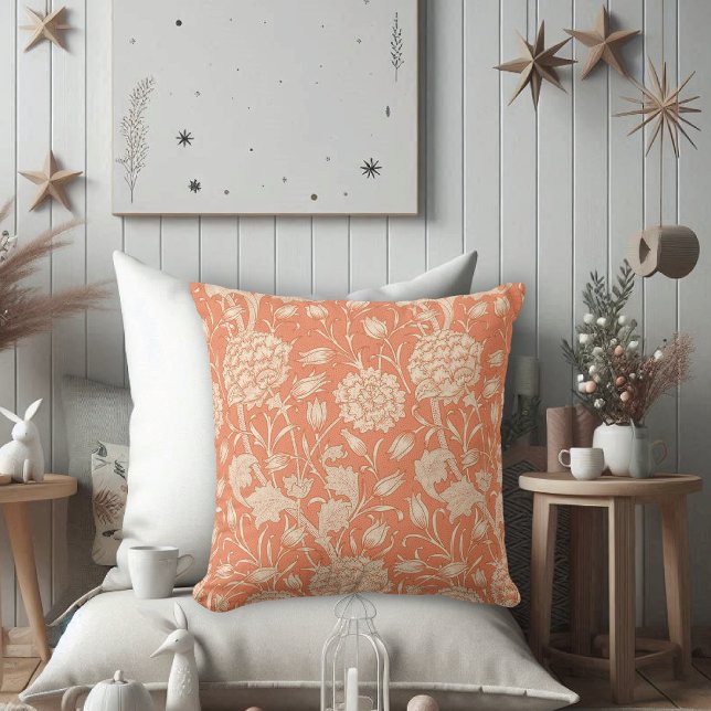 Peach Wild Tulips William Morris Kissen (Von Creator hochgeladen)