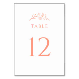 Peach-Wildblume-Hochzeit Tischnummer