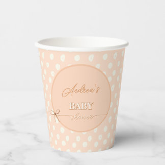 Peach-y Shoe String Baby Shower Pappbecher