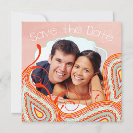 Peach Yellow Corner Mint Foto Modernes Save the Da Save The Date