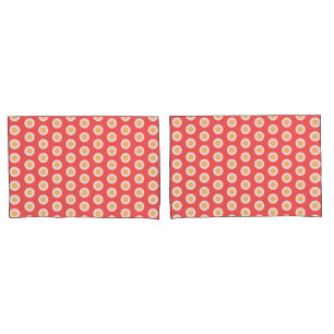 Peach Yellow Geometric White Polka Dots Kissenbezug