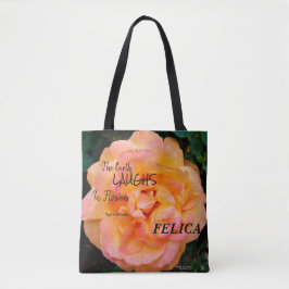 Peach Yellow Pink Blend Rose Blume Foto Tasche