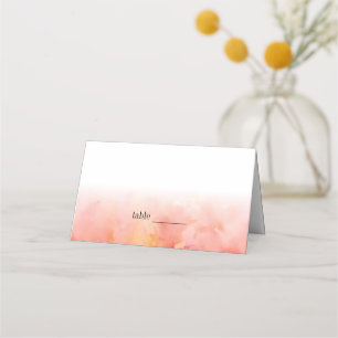 Peach Yellow Spring Watercolor Wedding Platzkarte