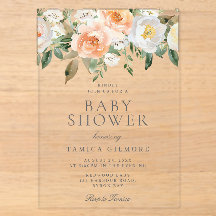 Peaches & Cream Floral Spring Summer Baby Dusche