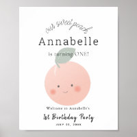 Peaches & Crème Kawaii Fille Affiche de bienvenue 