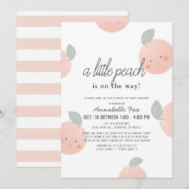 Peaches & Creme Niedlich Kawaii Drive-by Baby Show Einladung
