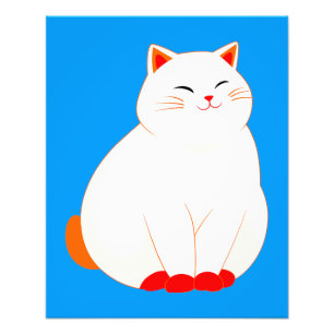 Peaches, die lächelnde Katze Fotodruck