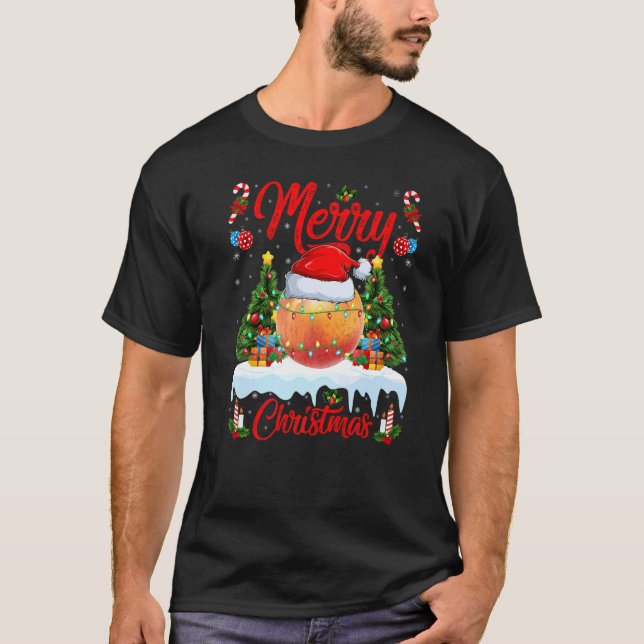 Peaches Fruit Lights Xmas Tree Santa Peaches Chris T-Shirt (Vorderseite)