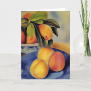 Peaches in Blue Bowl Karte
