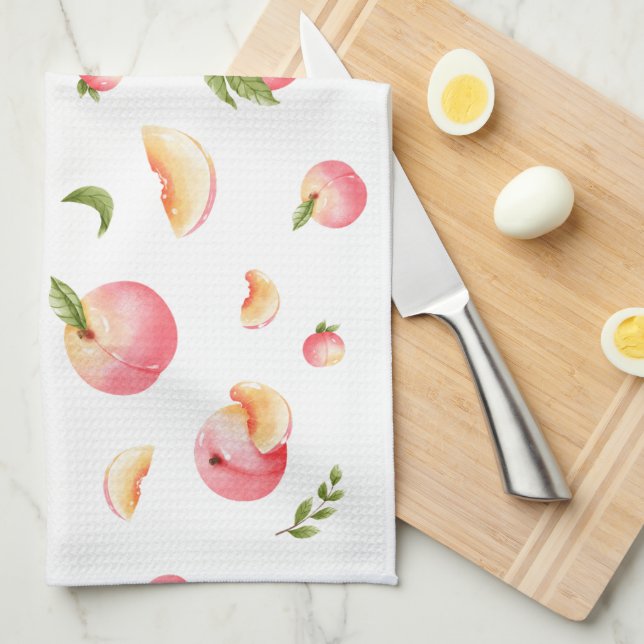 Peaches Pattern Geschirrtuch (Viertel Falte)