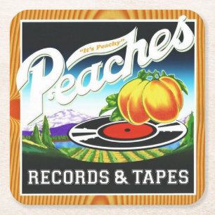 Peaches Records & Tapes Untersetzer-Set Rechteckiger Pappuntersetzer