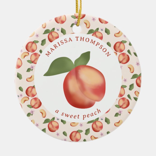 Peaches Sweet Peach Baby Girl Keramik Ornament (Vorne)