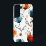 Peachfire-Cluster Samsung Galaxy Hülle<br><div class="desc">Helle pfirsichfarbene Blume brechen in verstreuten Clustern auf eine schneebedeckte Leinwand.</div>