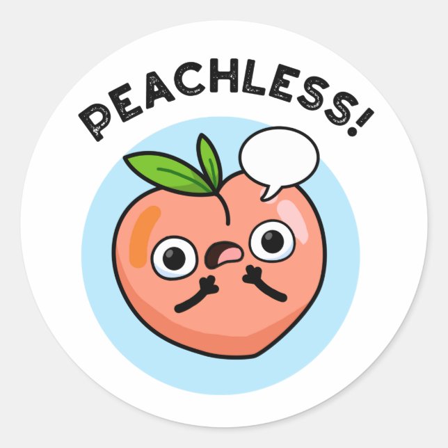 Peachless Funny Fruit Peach Puff Runder Aufkleber (Vorderseite)