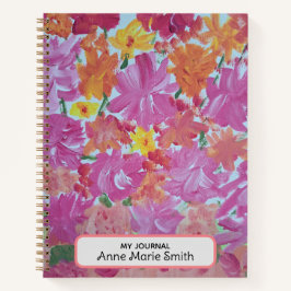 Peachrosa Personalisiertes Blumenbuch Notizbuch