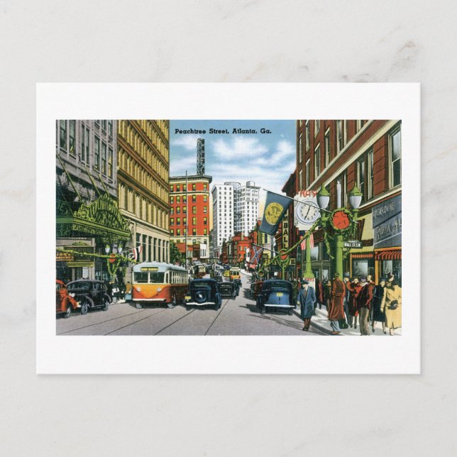 Peachtree Street, Atlanta, Ga Postkarte (Vorderseite)