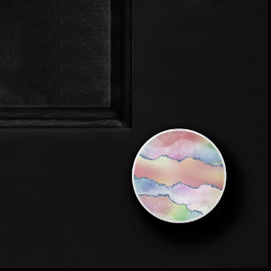 Peachy Agate Hübsch Soft Pastel Watercolor Ombre Keramikknauf
