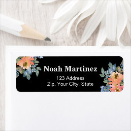 Peachy Blue Watercolor Floral