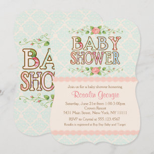 Peachy Chic, Country Baby Dusche Einladung