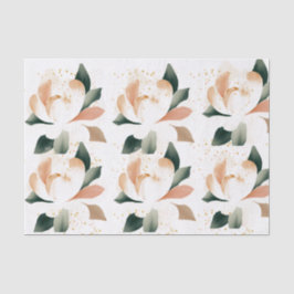 Peachy Gold Peonies Speckled Tissue Seidenpapier