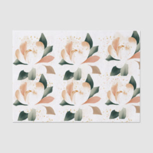 Peachy Gold Peonies Speckled Tissue Seidenpapier