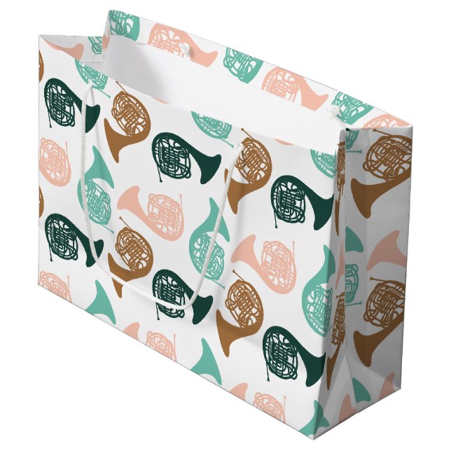 Peachy Green Horn Große Geschenktüte (Vorderseite Schrägansicht)