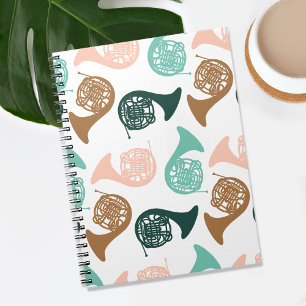 Peachy Green Horn Pattern Notizblock