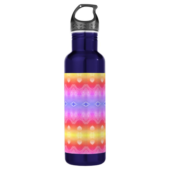 Peachy Ikat 5 Ipanema Edelstahlflasche (Vorderseite)