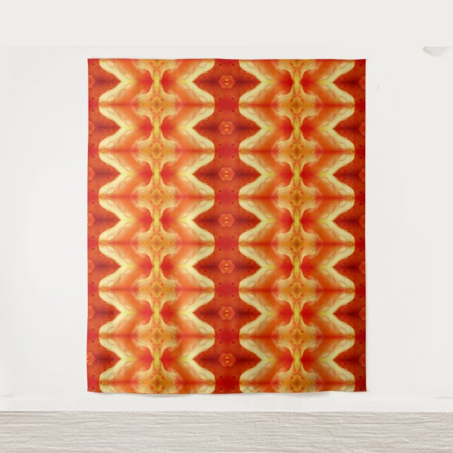 Peachy Ikat Too Sangria Wandteppich (Vorderseite)