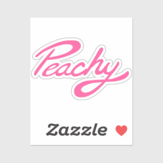 " Peachy " in rosa Aufkleber