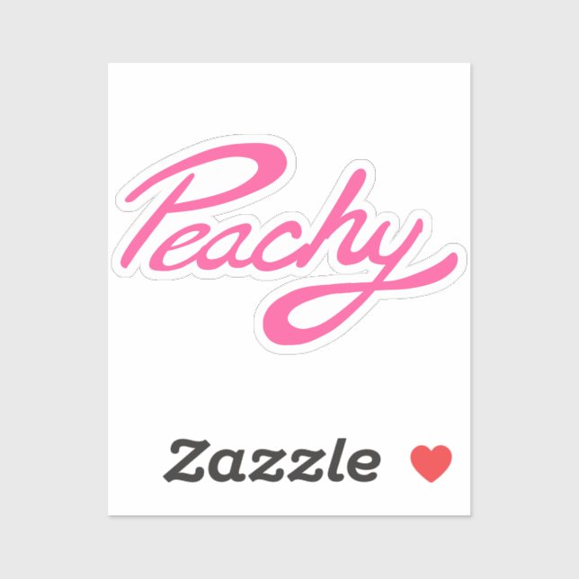 " Peachy " in rosa Aufkleber (Blatt)
