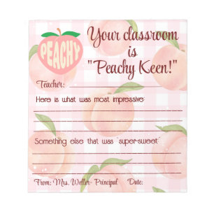 "Peachy Keen" positive Note Principal an Lehrer Notizblock